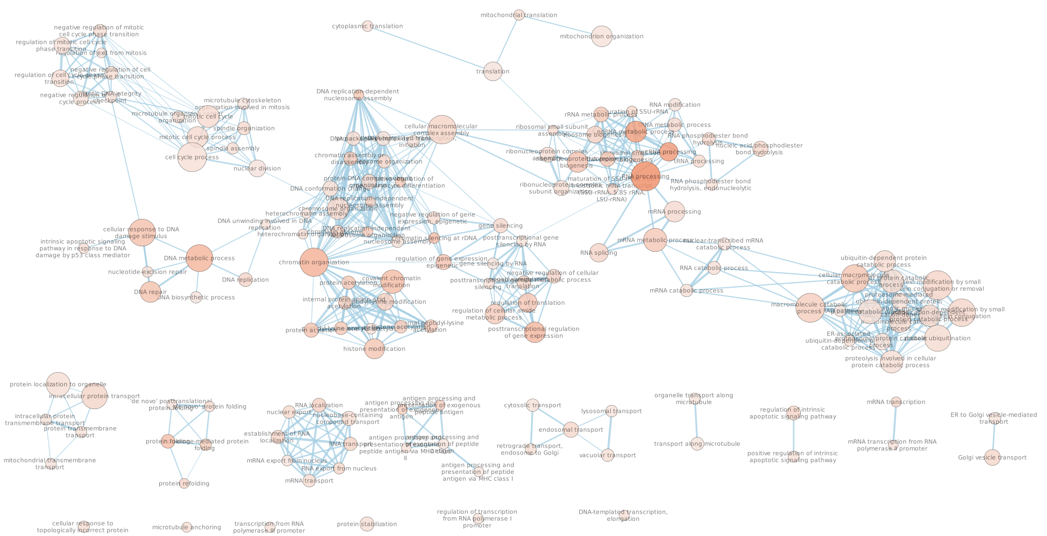 Figure 18 - Enrichment map with distal enriched pathways