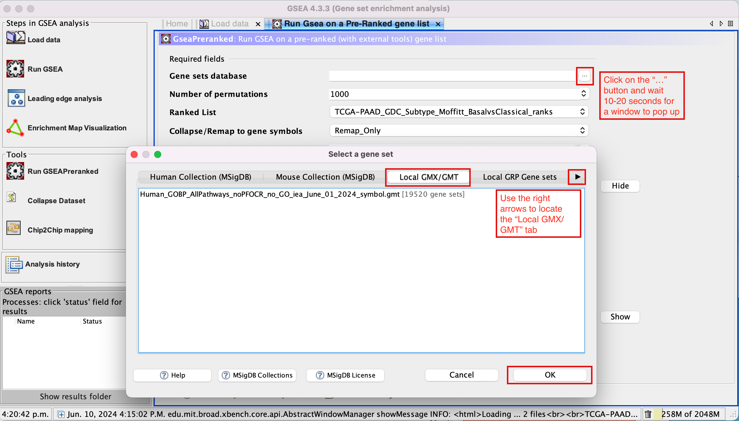 Gene sets database