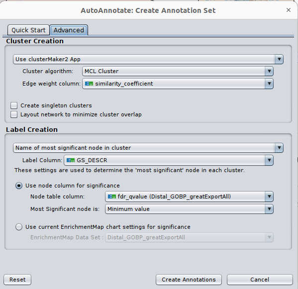 Figure 19 - Autoannotate panel